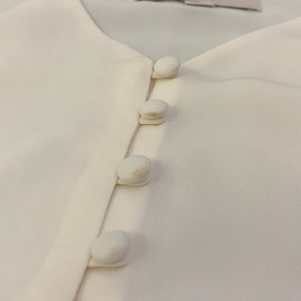 Loft Womens Slip Top Cream Sz. Small Sheer with Full Lining Feminine Lightweight - Picture 7 of 12